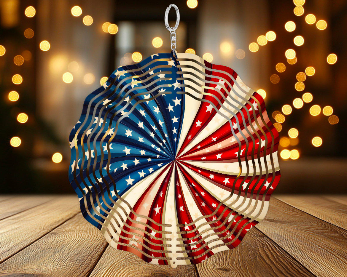Patriotic 8 inch wind spinner