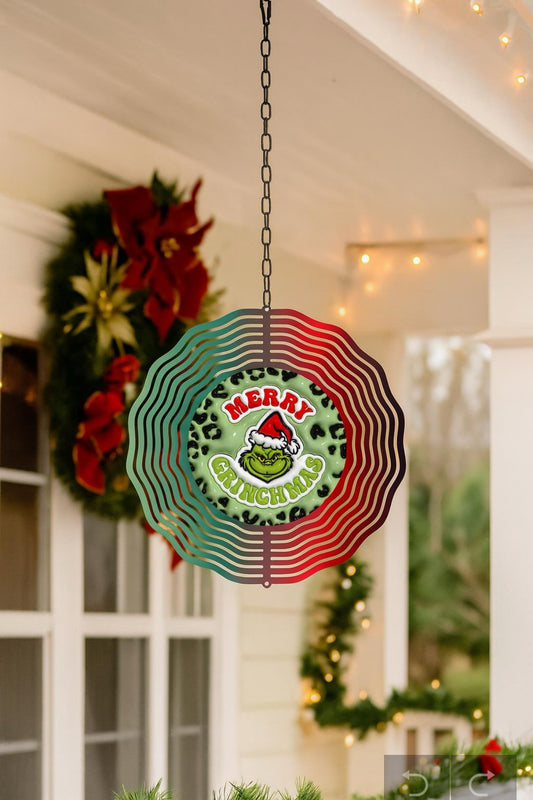 Grinch Christmas 8 inch wind spinner